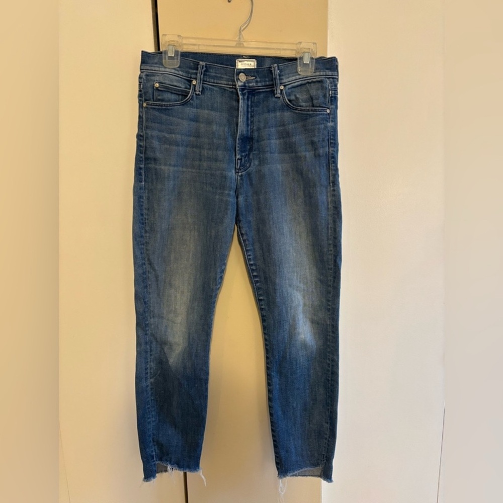 MOTHER Jeans 👖 Stunner Zip Ankle Step Fray Sz29